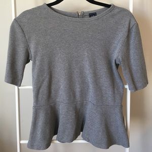 Cute Grey Peplum Top